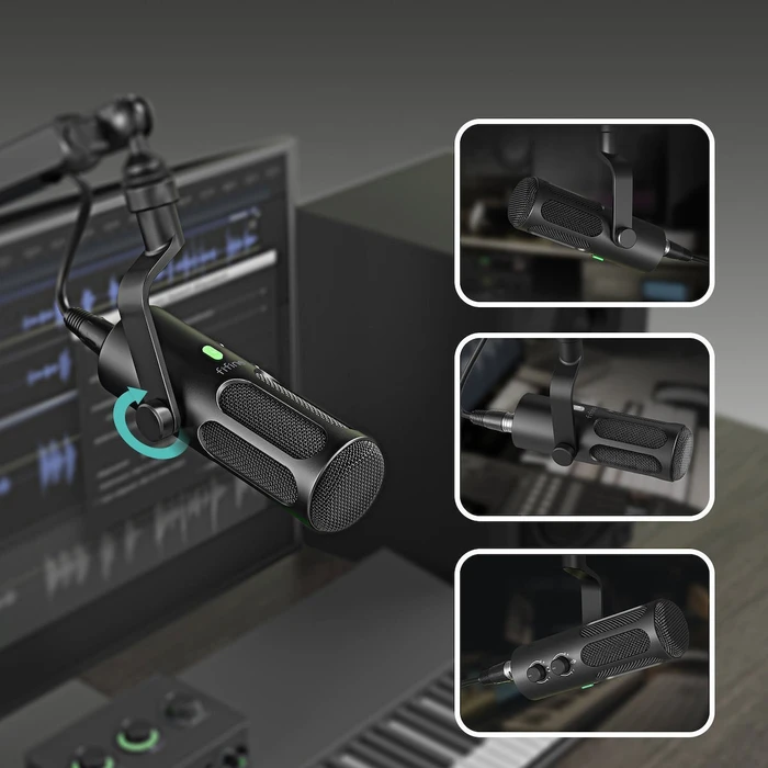 Fifine Tank3 Δυναμικό Μικρόφωνο XLR/USB με Shock Mount