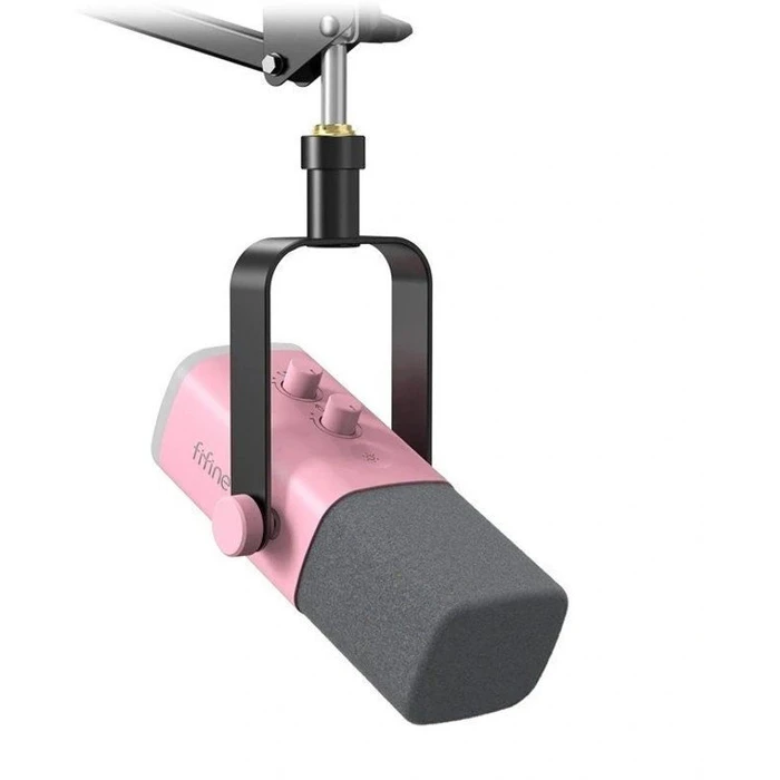 Fifine AM8T Pink Dynamic Microphone Set for Mobile