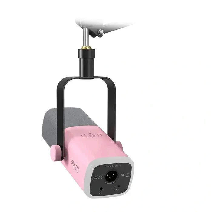 Fifine AM8T Pink Dynamic Microphone Set for Mobile