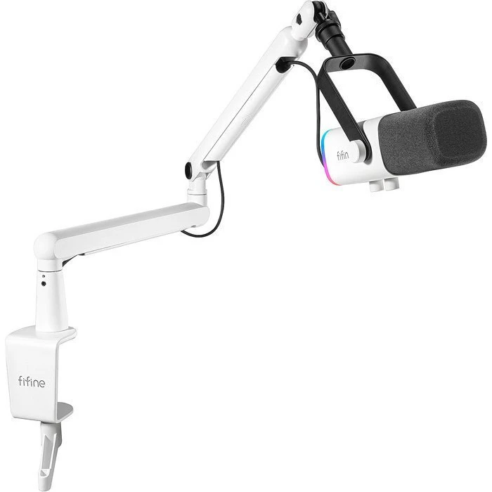 Fifine TAM8W Σετ Μικρόφωνο Shock Mounted (USB, USB Type-C, 3.5mm) Cardioid - Λευκο