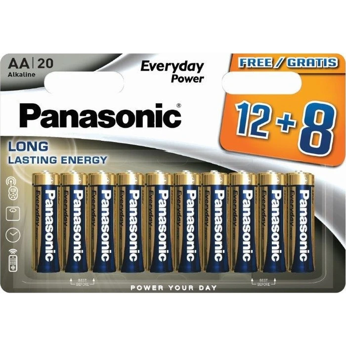 Batteries Panasonic Alkaline AA Everyday Power 20 pcs