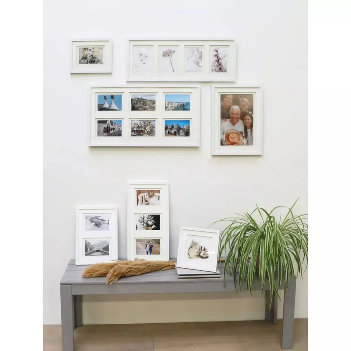 Κορνίζα Gallery Deknudt S65KK1 λευκή 6x10x15 ξύλινη με διπλό passepartout