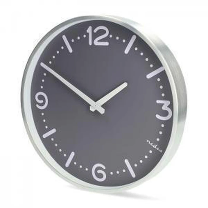NEDIS Ρολόι τοίχου αθόρυβο γκρι CLWA3226SS