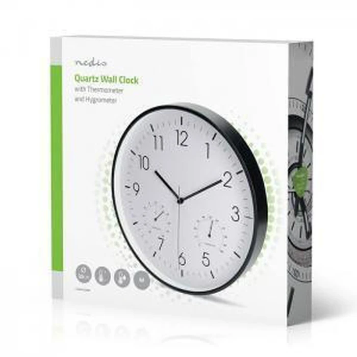 NEDIS Ρολόι τοίχου αθόρυβο με ενσωματωμένο θερμόμετρο και υγρόμετρο