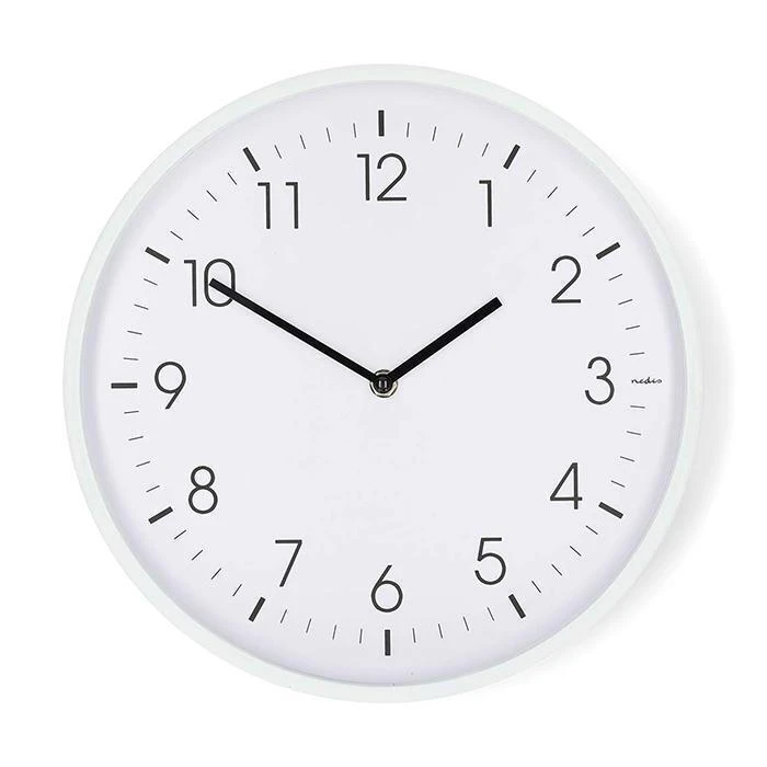NEDIS Ρολόι τοίχου αθόρυβο λευκό CLWA1226WT
