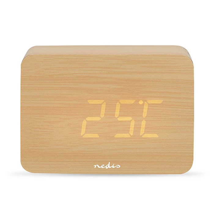 NEDIS Επιτραπέζιο ψηφιακό ρολόι ξυπνητήρι με ένδειξη ώρας ημερομηνίας και εσωτερικής θερμοκρασίας