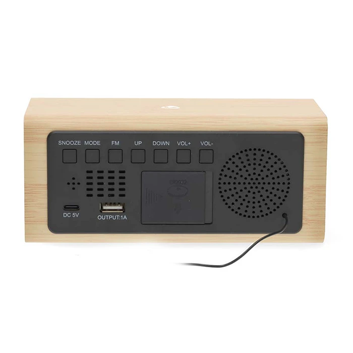 NEDIS Επιτραπέζιο ψηφιακό ρολόι ξυπνητήρι με ραδιόφωνο FM ημερολόγιο και ένδειξη εσωτερικής θερμοκρασίας