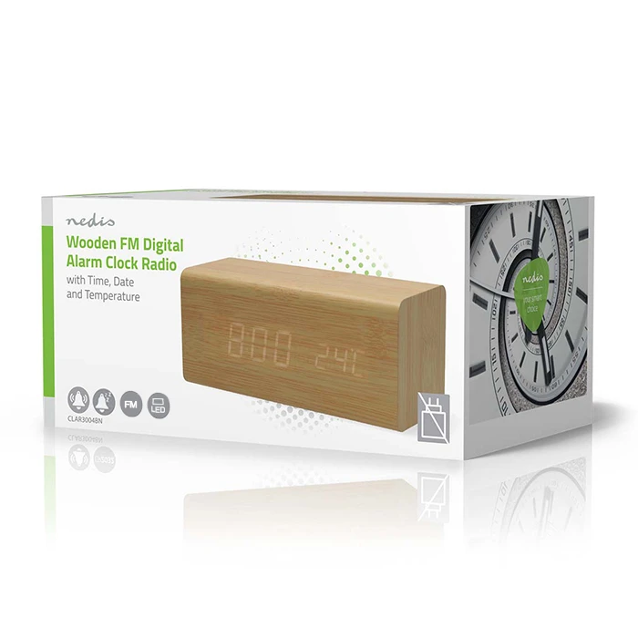NEDIS Επιτραπέζιο ψηφιακό ρολόι ξυπνητήρι με ραδιόφωνο FM ημερολόγιο και ένδειξη εσωτερικής θερμοκρασίας