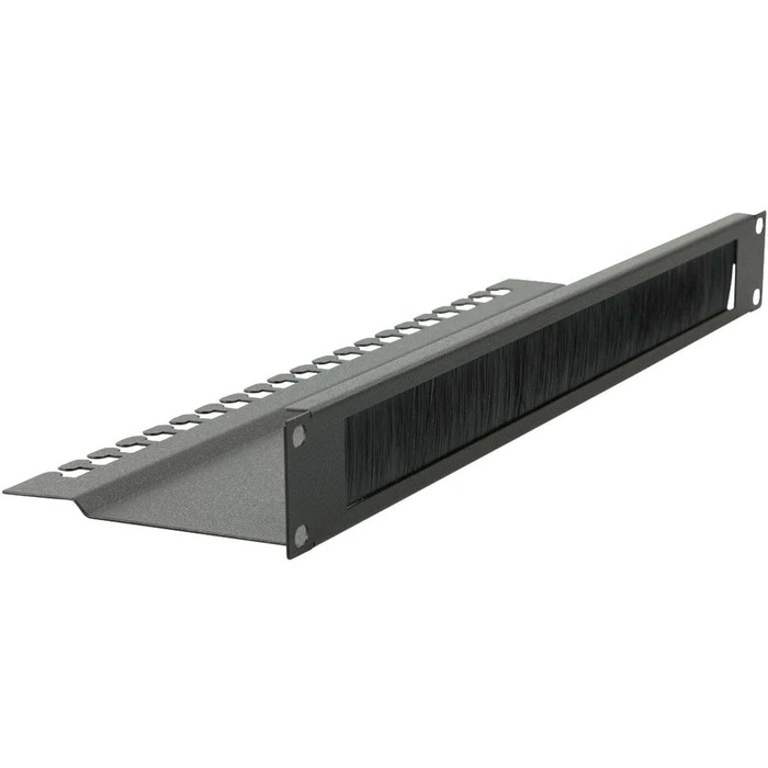 Lanview 1U 19" L-Bent Brushed Cable Organizer Panel - Black