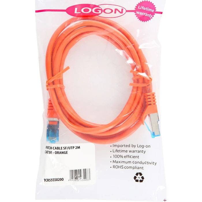 Logon SF/UTP Cat5e Gigabit Ethernet Patch Cable 10m Orange (TCR55SS100O)