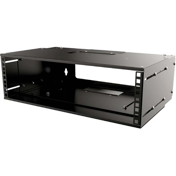 Lanview 19" 3U Adjustable Depth Open Frame Wall Mount Rack - Black