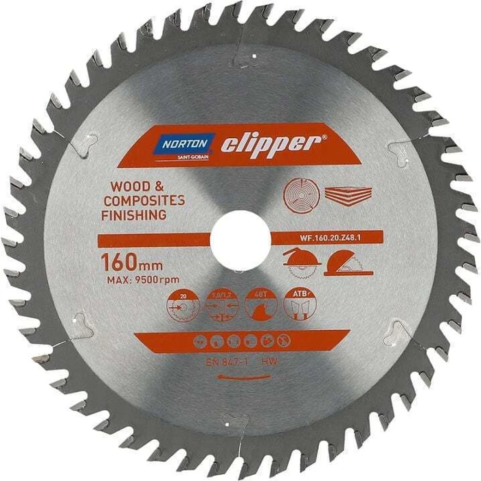 Norton Wood Cutting Saw Blade 160 mm 48 Teeth (70184608086)