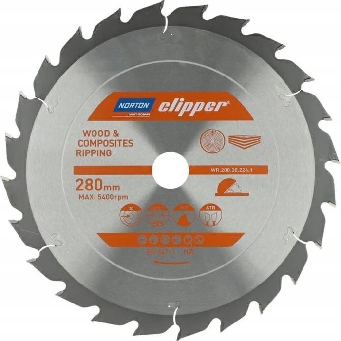 Norton Wood Cutting Saw Blade 280mm 24 Teeth