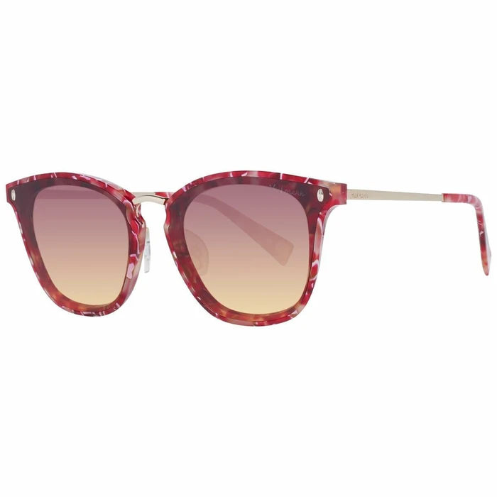 Ana Hickmann Women's Sunglasses HI9065 G23 - Red Frame with Brown Mirror Lens, Cat Eye