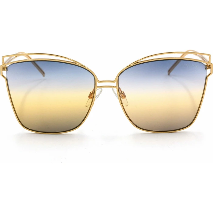 Ana Hickmann Women's Sunglasses HI3049-6104D - Gold Metal Frame, Blue Gradient Lenses
