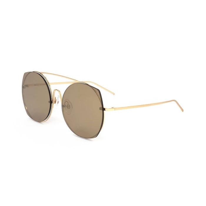 Ana Hickmann Women's Sunglasses HI3067 Gold Metal Frame with Beige Lens