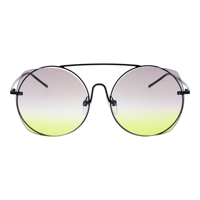 Ana Hickmann Women's Sunglasses Black Metal Frame Yellow Lens HI3067 09A