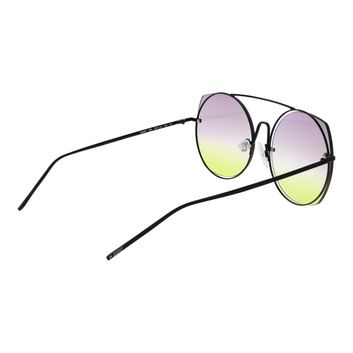 Ana Hickmann Women's Sunglasses Black Metal Frame Yellow Lens HI3067 09A