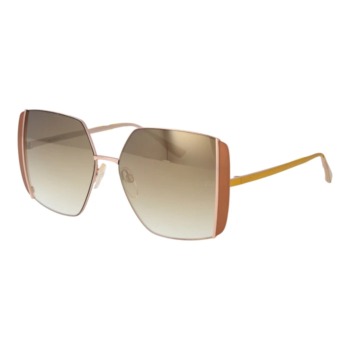 Ana Hickmann Women's Sunglasses Pink Gold Metal Frame with Brown Gradient Lens AH3189 05B