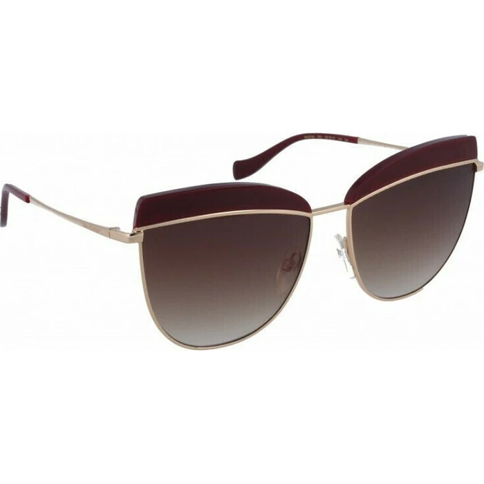 Ana Hickmann Women's Sunglasses Rose Gold Metal Frame with Degraded Mirror Lens AH3190 D01