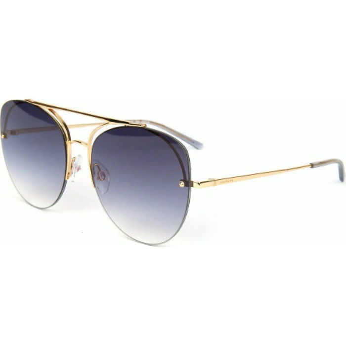 Ana Hickmann Women's Sunglasses with Gold Metal Frame and Blue Degrade Lenses HI3076 04F