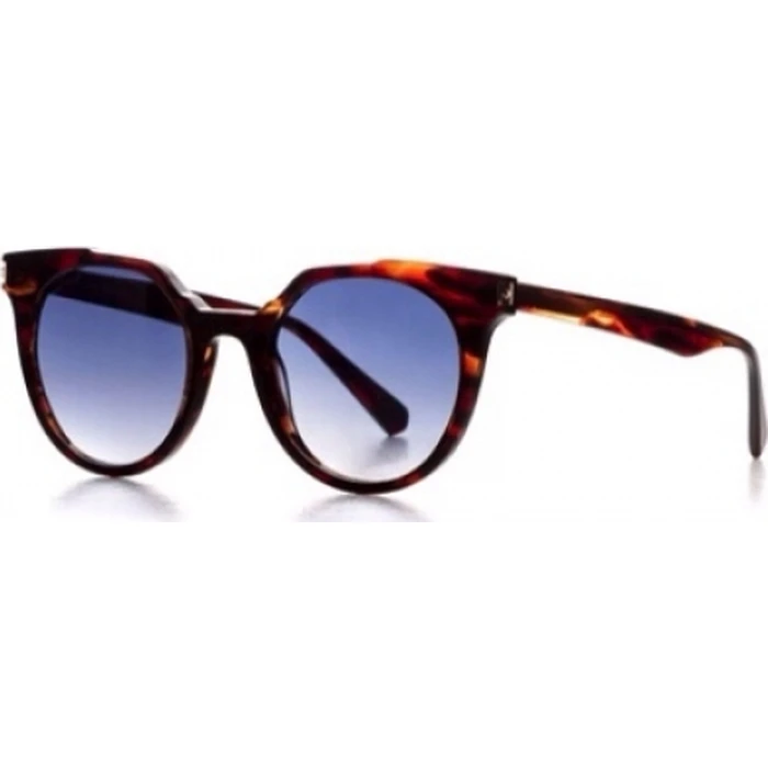 Ana Hickmann Women's Sunglasses with Brown Tortoiseshell Acetate Frame and Blue Degrade Lens HI9137 E01