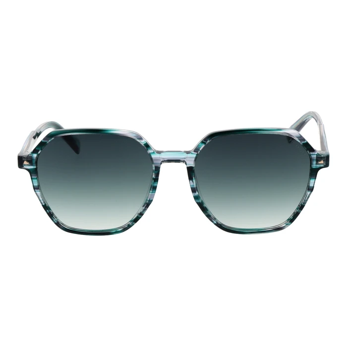 Ana Hickmann Women's Sunglasses HI9162-52E02 — Blue Acetate Frame, Green Gradient Lenses, Size 52/18/140
