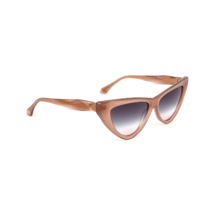 Ana Hickmann Women's Sunglasses AH9391 T02 — Pink Acetate Frame, Grey Degraded Lenses, Size 56/15/143