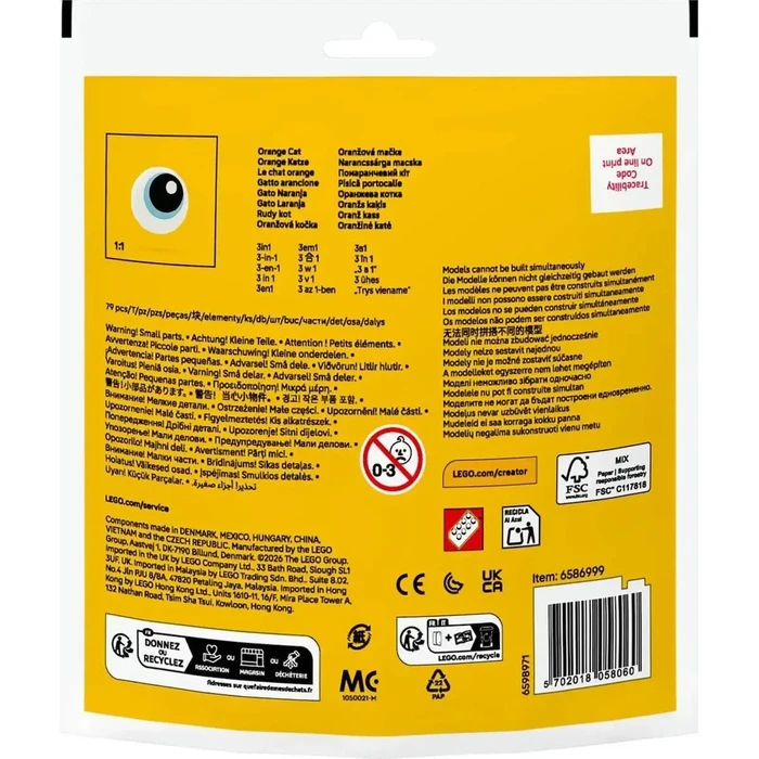 LEGO Creator 3 in 1 Πορτοκαλί Γάτα Polybag 30714