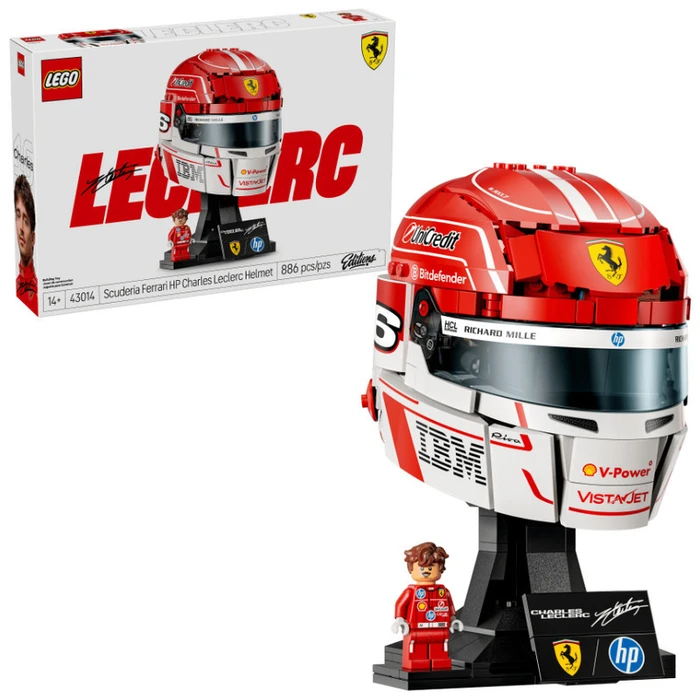LEGO Editions Scuderia Ferrari HP Charles Leclerc Helmet (Set 43014) – 886 pieces, Ages 14+
