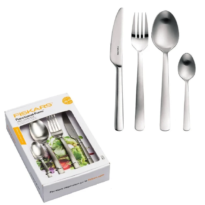 Fiskars Σετ Μαχαιροπίρουνα Ανοξείδωτα Ασημί 16τμχ