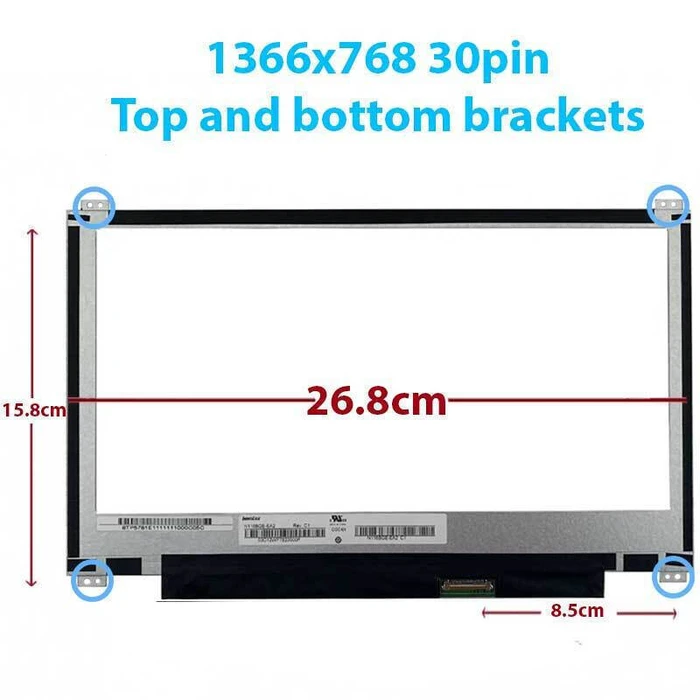 Lenovo 11.6 inches LED Laptop Screen 1366x768 30-pin N116BGE-EA2 (MPN: 5D10M57333)