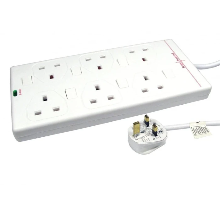 MicroConnect Power Strip 6 Socket with 2m Cable UK Type G GRU006WUK SWITCH