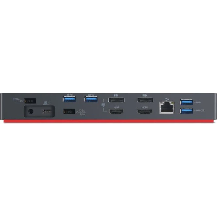 Lenovo ThinkPad Thunderbolt 3 Docking Station (Dock Gen 2) without AC adapter, HDMI/DisplayPort 4K, Power Delivery, Ethernet - Black (03X7538)