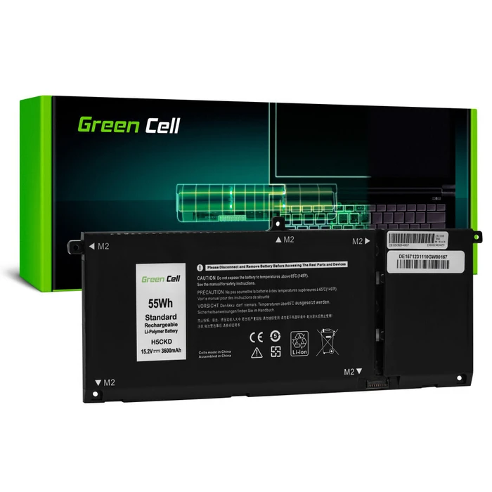 Green Cell Compatible Battery for Dell Inspiron (TXD03 / H5CKD)  53Wh, 15.2V, 3600mAh, 4-cell Lithium-Ion