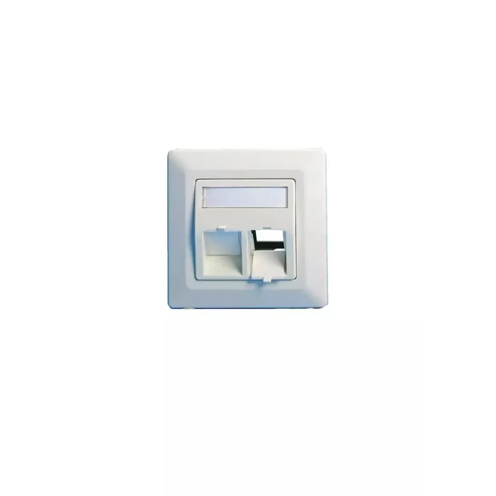 Lanview Angled Wall Plate, Double Outlet EURO White (2 x Keystone)
