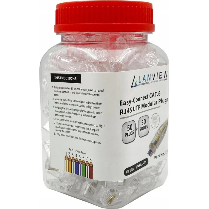 Lanview Network Cables RJ 45 Plug 50 pcs