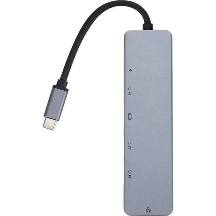 eSTUFF Μετατροπέας USB-C Docking Station με HDMI 4K PD Ethernet Γκρι
