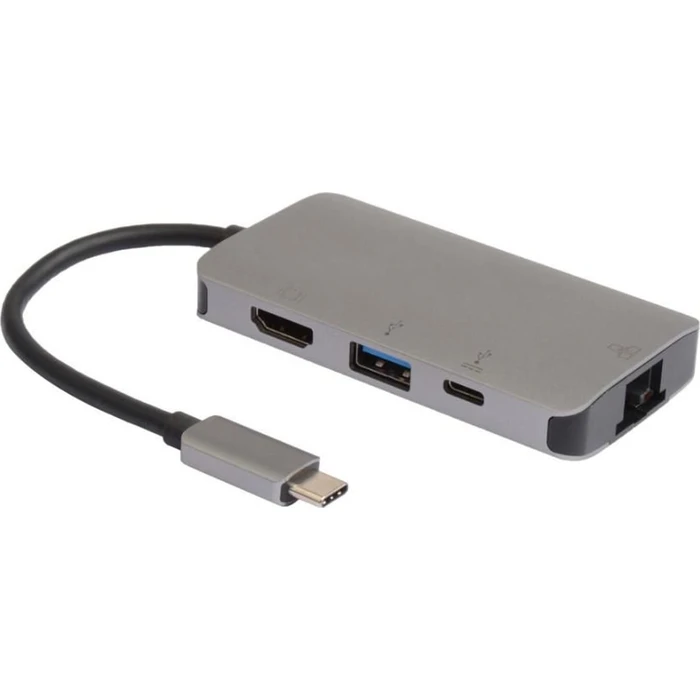 MicroConnect USB C Docking Station with HDMI 4K PD Ethernet Grey