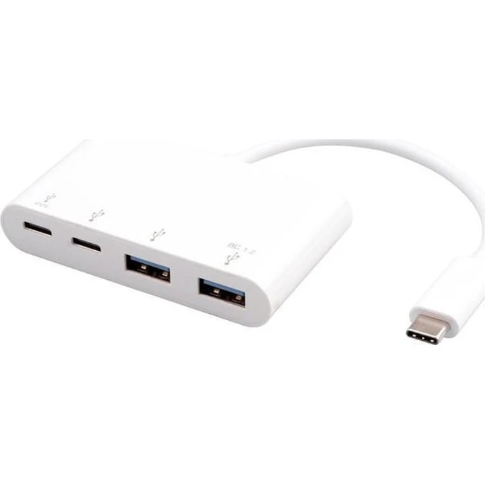 eSTUFF Μετατροπείς Αντάπτορες Hub 4 Θυρών USB-C USB 3.2 Λευκό ES625002