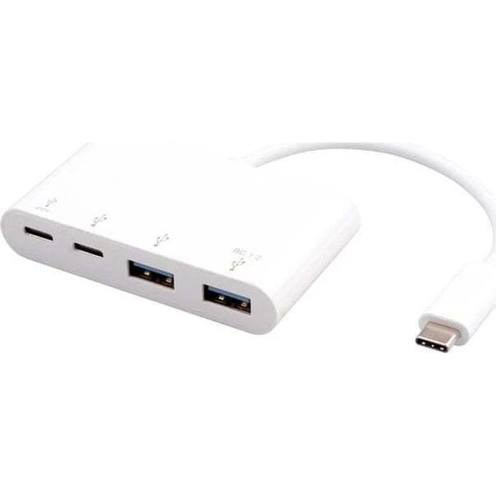 eSTUFF Μετατροπείς Αντάπτορες Hub 4 Θυρών USB-C USB 3.2 Λευκό ES625002