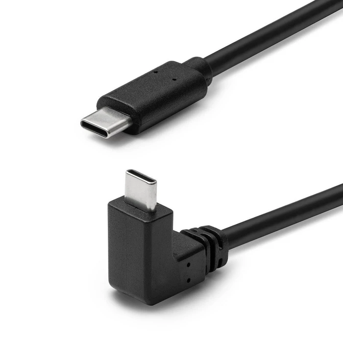 Microconnect USB-C to USB-C Cable 2m (one angled end), USB 3.2 Gen2, 60W, 10Gbps, Black