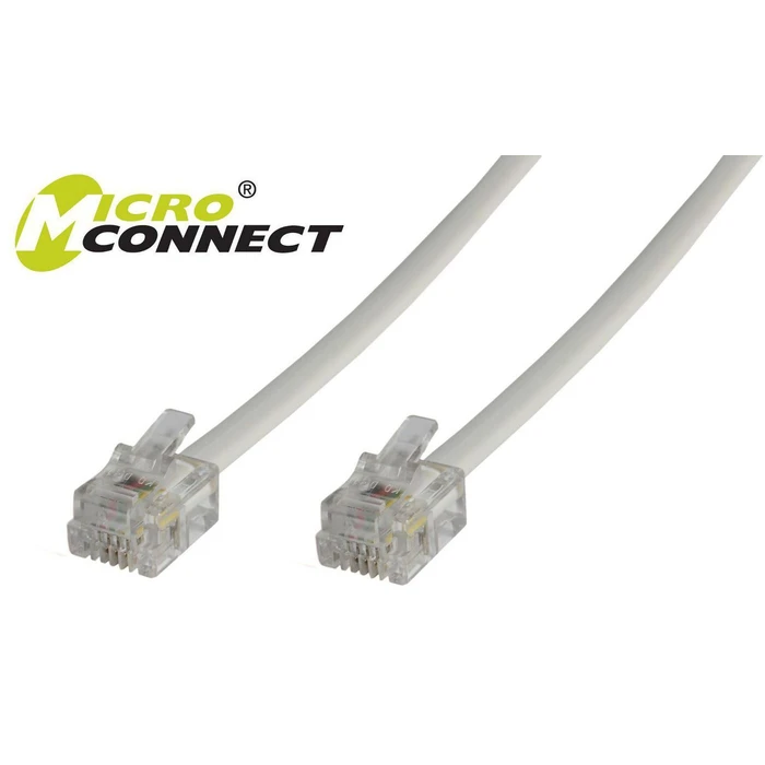 MicroConnect Καλώδια Δικτύου Flat Τηλεφωνικό Καλώδιο RJ12 2m Λευκό MPK102