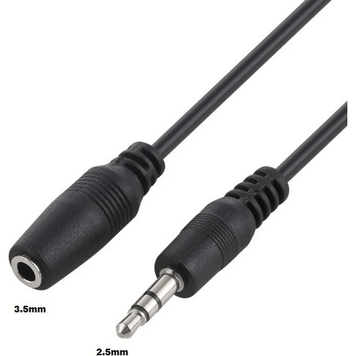 MicroConnect Μετατροπέας Καλώδιο 3.5mm male - 3.5mm female Μαύρο 1.5m