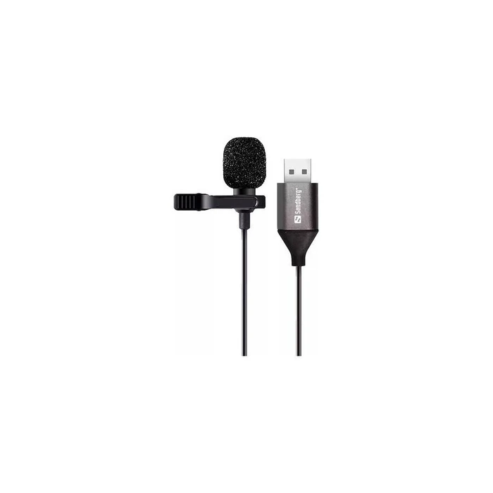 Sandberg Streamer USB Clip Microphone Electret Clip On