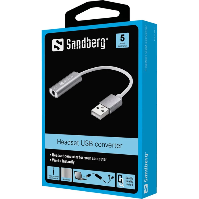 Sandberg Metatropéas USB-A to 3.5mm Headset Converter