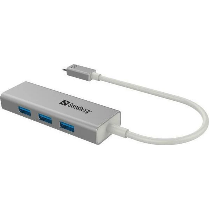 Sandberg USB Hub 3 Ports USB 3.0 with USB-C Silver