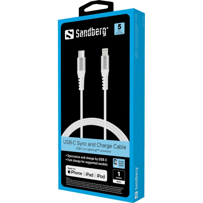 Sandberg USB Cable USB C to Lightning White 1 m