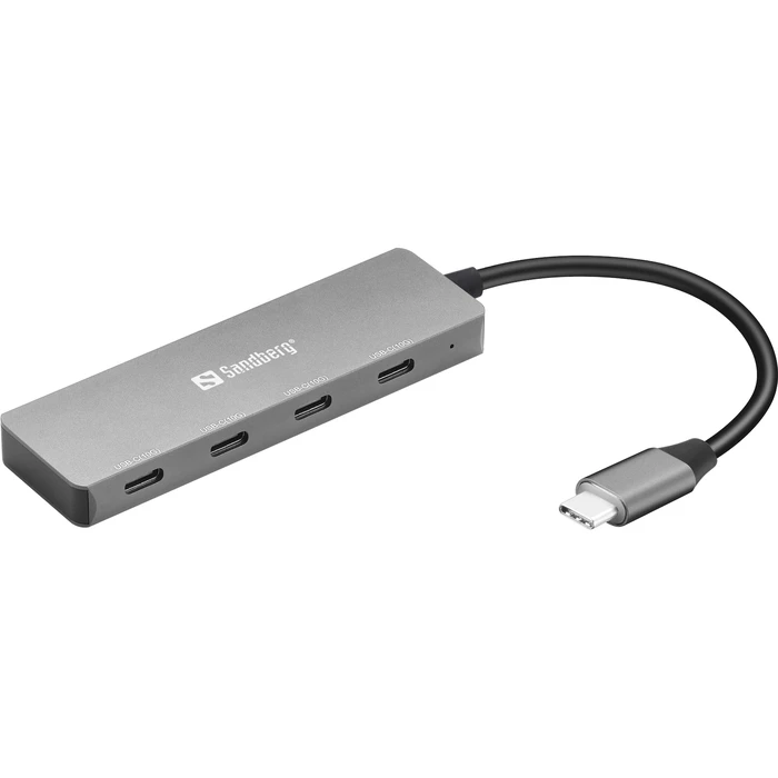 Sandberg Μετατροπέας Hub 4 Θυρών USB-C Γκρι 136-41