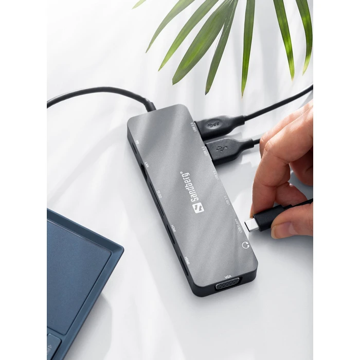 Sandberg USB-C Docking Station HDMI 4K PD Dual Monitor Silver 136-45